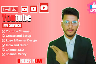 create and setup a youtube channel with a logo banner