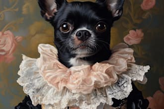 do royal portrait custom pet portrait dog portrait