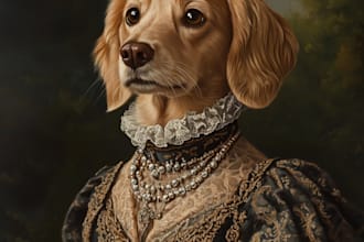 draw realistic art portrait of your cat, dog or any pet