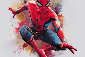 draw superhero cartoon character, comic book in marvel style