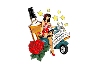 design classic simple tattoo style sticker logo