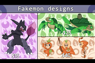 draw a custom pokémon or fakemon with or without trainer