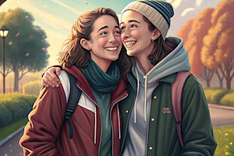 paint a stunning watercolor friendship portrait