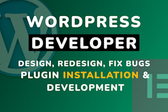 build, fix errors in wordpress website, custom wp plugin, wp developer