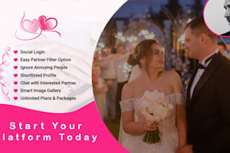 create a modern marriage platform with matchmaking chat