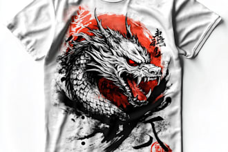 costum design japanese anime manga art for tshirt design