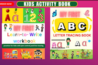 design custom kids activity book , puzzle book and worksheet