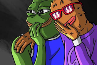draw meme coin art, crypto meme art, memecoin, solana meme coin,