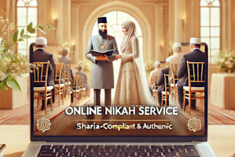 be your online nikah for islamic, arabic, sunnah wedding ceremony with witness