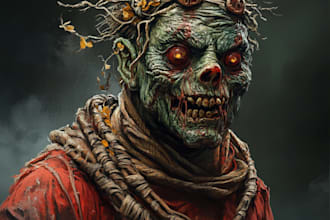 make fantasy horror character art and horror story