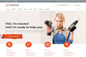 design or redesign wordpress handyman website construction plumbing landing page