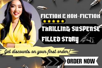 ghostwrite horror fiction, action crime thriller story mystery fanfiction book