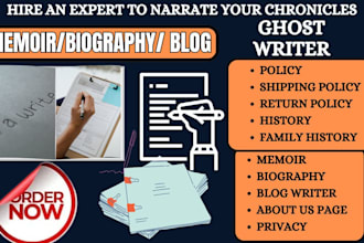 be your biography memoir brand bio writer write about us page privacy policy