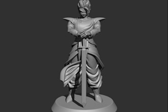 design 3d anime character, manga sculpt, toy for print,comic model,fan art,stl