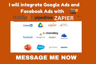 integrate google ads facebook ads with zoho monday pipedrive salesforce zapier