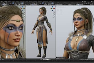 sculpt and rig 3d character model for game, second life avatar, animation