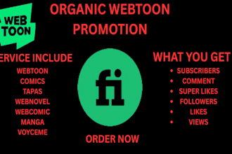promote your webtoon webcomic promotion, comic tapas manga voyceme