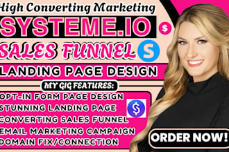 design, redesign, clone systeme io, clickfunnels sales funnel, domain connection