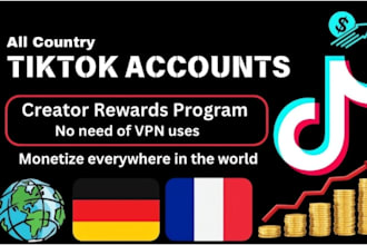 create UK USA germany japan france tiktok monetization with creator rewards