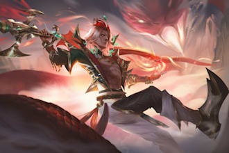 paint semi realistic splash art for your character