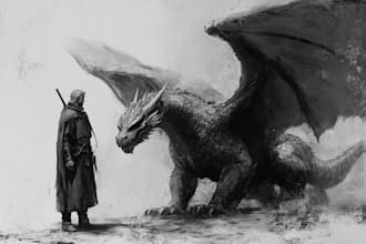 create a dnd character art and dragon character art
