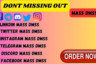 successful twitter mass dm, fb, ig, discord, direct bulk message, telegram dms