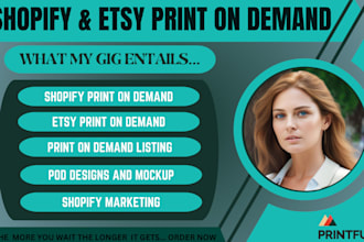 create shopify print on demand, etsy shopify pod printful