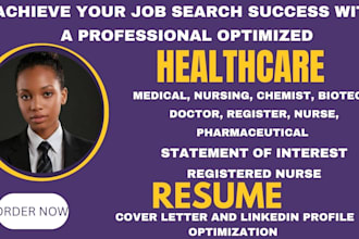 write you a medical, healthcare pharmaceutical resume
