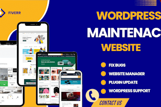 manage wordpress maintenance update support edit fix bug issue wordpress website