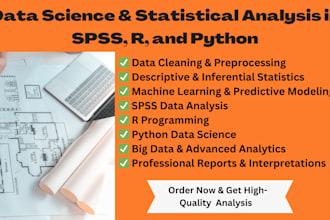 do data science, statistical data analysis tasks in spss, r, python programming