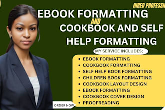 format and design cookbook self help book and children book