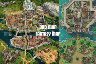custom fantasy map, roblox, dnd, tabletop, rpg design, and develop worlds, dnd