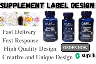 do supliful supplement bottle packaging product label design