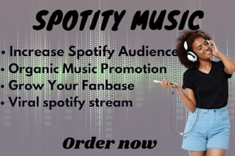 promote your spotify music, organic music, itunes  album to increase listener