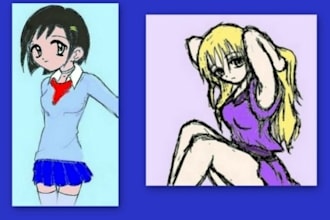 digitally colorize simple drawings, animes, sketches, etc