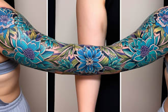 create custom tattoo design, tattoo sleeve