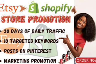 do etsy shop and shopify store campaign promotion to boost sales nd rank traffic