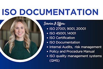give iso 9001, 14001 45001 documentation and certification, gmp