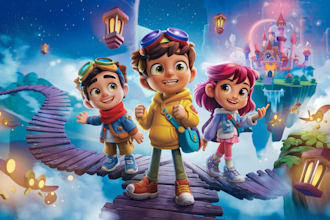 3d children story book illustration kid character picture book cover design
