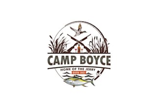 design fishing camp and clothing brand logo