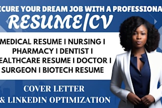 write professional ats medical healthcare nursing pharmacy resume cover letter