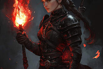 create a amazing d and d character art illustration