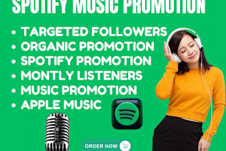 grow spotify monthly listeners, spotify ads, spotify promotion to usa listener