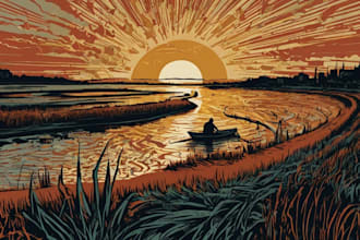 create a creative digital linocut artwork in my own unique style