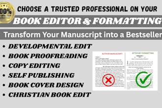 be your pro book editor and formatting, book proofreading, and book cover design