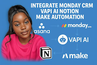 setup  asana workspace integrate monday crm vapi ai notion make automation