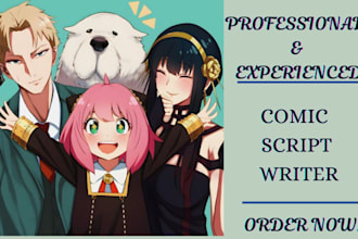write comic book comic script manga nsfw script and manhwa recap script for you