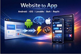 convert your lovable, bolt, or replit website to android and ios  app