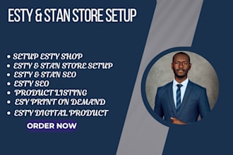 setup and design digital products for etsy shopify stan store and etsy pod