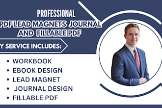 design lead magnets workbooks, ebook, journal and fillable pdf in adobe indesign